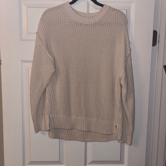 American Eagle Outfitters Sweaters - Cream Knit Crewneck Sweater - Women's American Eagle Outfitters